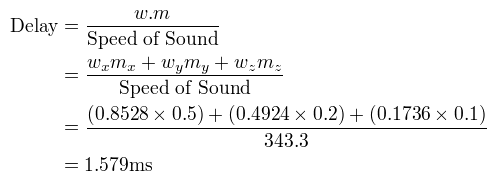 Dot Product Delay Calculation