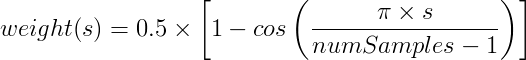 Applying a fade-in and fade-out to a waveform using a Hann Function.