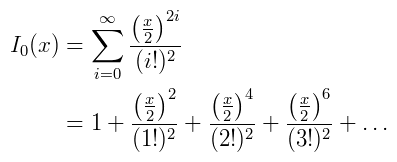 Zeroth Order Modified Bessel Function