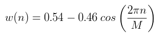 Hamming Windowing Equation