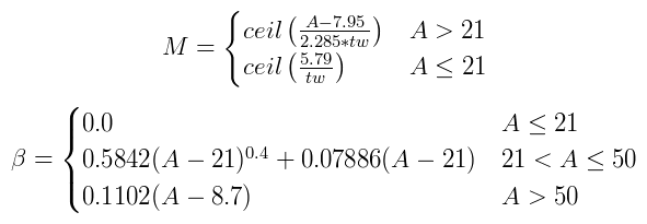 Kaiser Window Parameter Equations 2