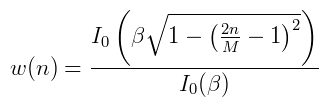 Kaiser Window Equation