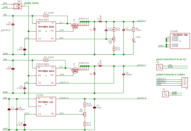 TPS75003 Schematic