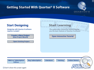 Altera Quartus II start up screen