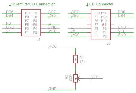 LCD Connection Schematic