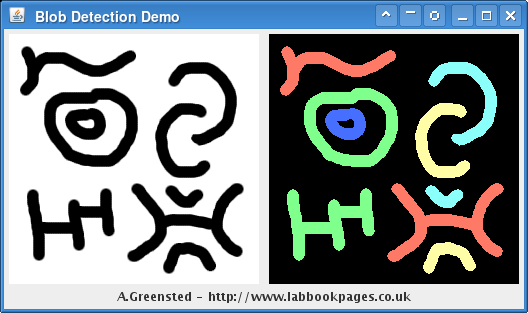 Java blob detection demo program.