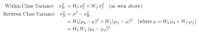 Simplification of Otsu's threshold calculation