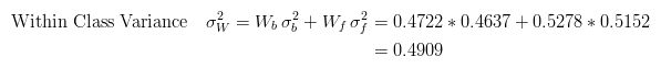 Otsu threshold calculation of sum of Weighted variances